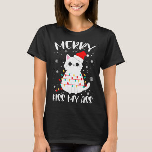 Merry Kiss My Christmas Theme Cat Lovers Gifts For T-Shirt
