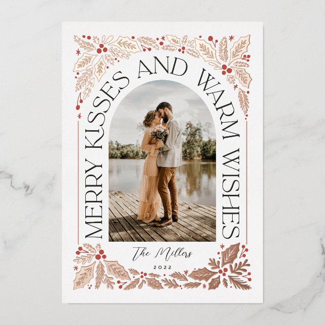 Merry Kisses and Warm Wishes Berry Arch Photo (Front)