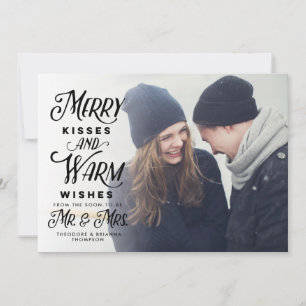 Merry Kisses and Warm Wishes Mr. Mrs. Holiday Card