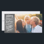 Merry Kisses Holiday Wishes Typography Photo<br><div class="desc">Spread cheer this year this modern and chic holiday photo card that features one-of-a-kind hand lettered typography. It says "Merry Kisses and warm holiday wishes" on a chalkboard background.</div>