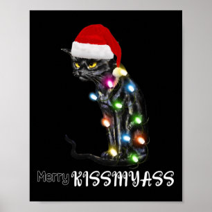 Merry Kissmy Fun Cat Christmas Lights 2 Poster