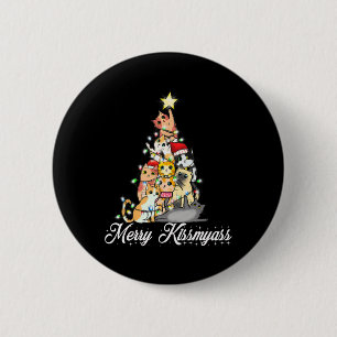 Merry Kissmy Fun Christmas Lights  6 Cm Round Badge