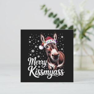 Merry Kissmyass Donkey Sarcastic Xmas Funny Pajama Invitation