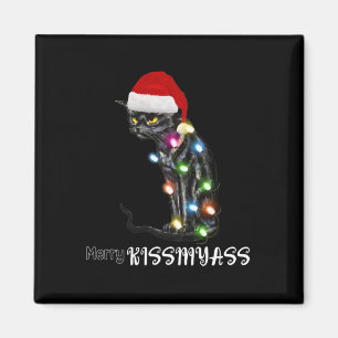 Merry Kissmyass Fun Cat Christmas Lights 1 Magnet