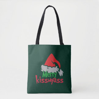 Merry Kissmyass Funny Christmas Tote Bag