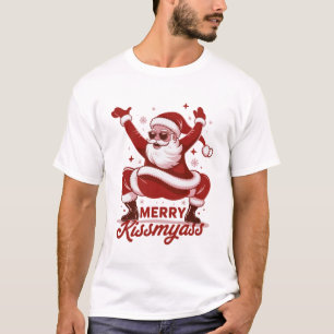 Merry Kissmyass Snarky Christmas Sarcastic Santa T-Shirt