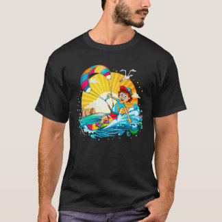 Merry kite surfing illustration. T-Shirt