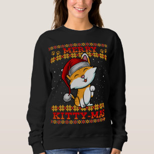 Merry Kitty-Mas Cute Kitten Cat Lady Christmas Hol Sweatshirt