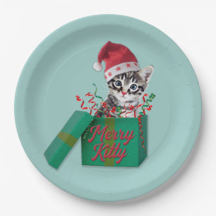 Merry Kitty, Merry Christmas Paper Plate