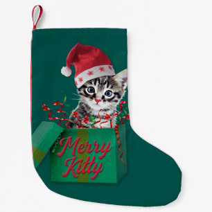 Merry Kitty, Merry Christmas Small Christmas Stocking