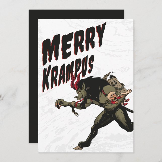 Merry Krampus Christmas Holiday Card (Front/Back)