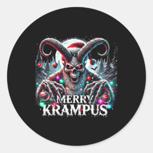 Merry Krampus Christmas Krampus Is Coming To Town  Classic Round Sticker