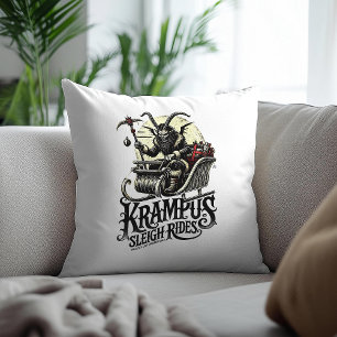 Merry Krampus Christmas Krampus Sleigh Rides Cushion