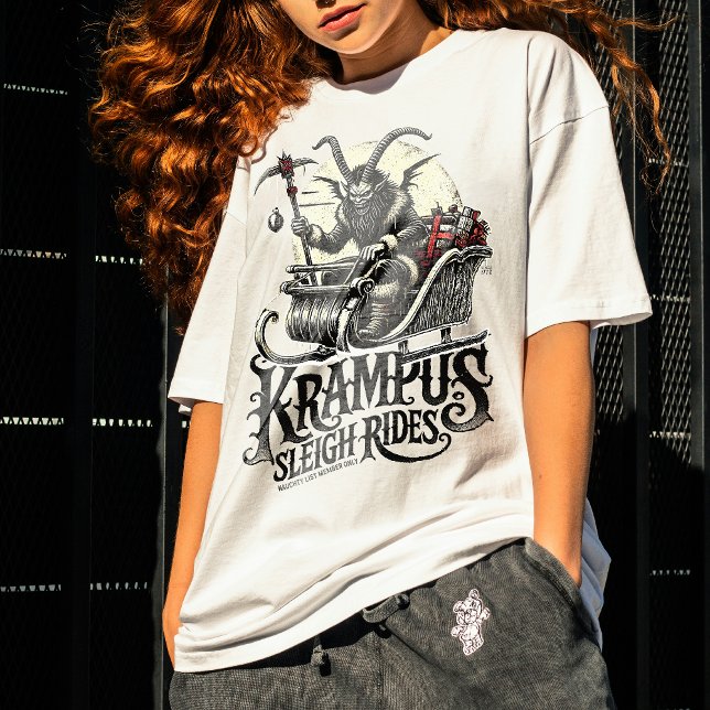 Merry Krampus Christmas Krampus Sleigh Rides T-Shirt (Creator Uploaded)