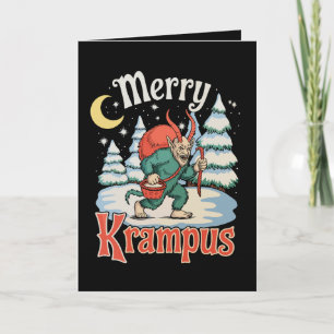 Merry Krampus Folklore Christmas Horror Xmas Holiday Card
