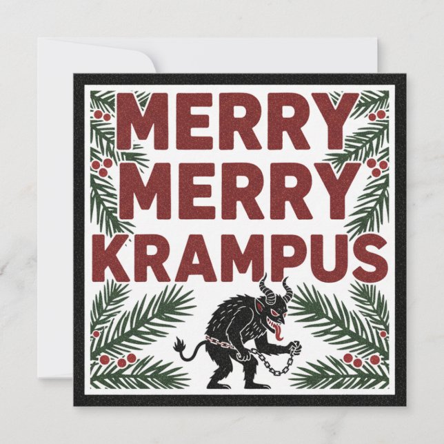 Merry Krampus Funny Irreverent Weird Holiday (Front)