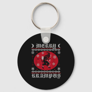 Merry Krampus. Goth Christmas Ugly Sweater. Krampu Key Ring