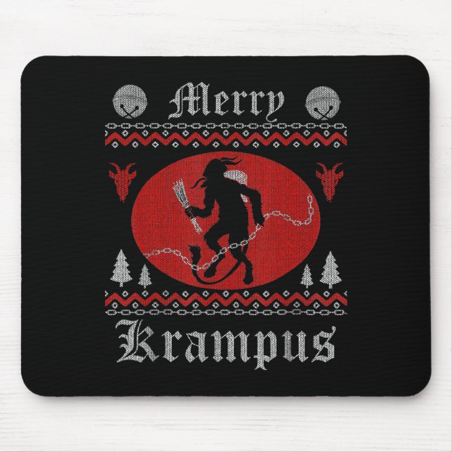 Merry Krampus Horror Christmas Shirt Evil Pajama E Mouse Pad (Front)