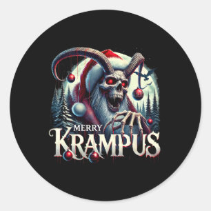 Merry Krampus Krampus Is Coming To Town Horror Chr Classic Round Sticker