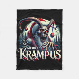 Merry Krampus Krampus Is Coming To Town Horror Chr Fleece Blanket