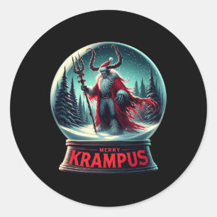 Merry Krampus Krampus Is Coming To Town Xmas Horro Classic Round Sticker