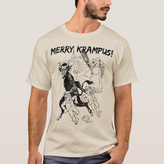 Merry Krampus! Tee. Funny Christmas T-Shirt (Front)