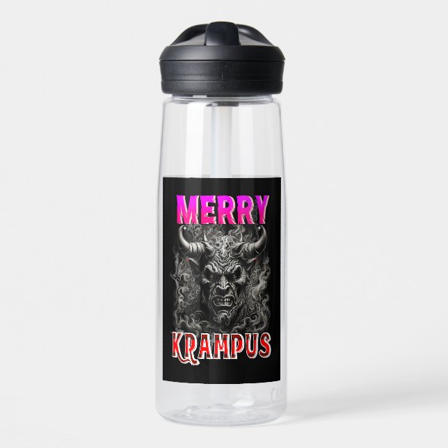 Merry Krampus Water Bottle (Front)