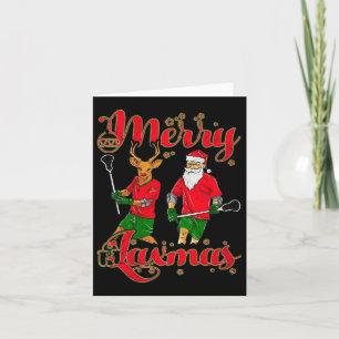 Merry Laxmas Christmas Lacrosse Player Reindeer Sa Card