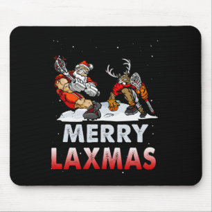 Merry Laxmas-ugly Christmas Lacrosse Santa Reindee Mouse Pad