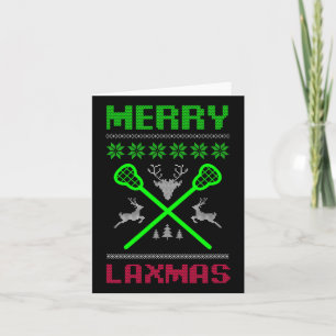 Merry Laxmas Ugly Design Lacrosse Christmas Card