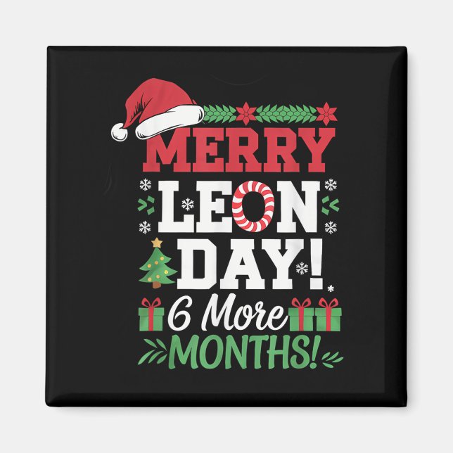 Merry Leon Day Noel Backwards Funny Christmas Coun Magnet (Front)