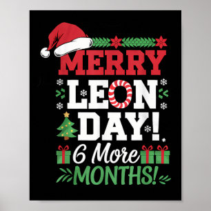 Merry Leon Day Noel Backwards Funny Christmas Coun Poster