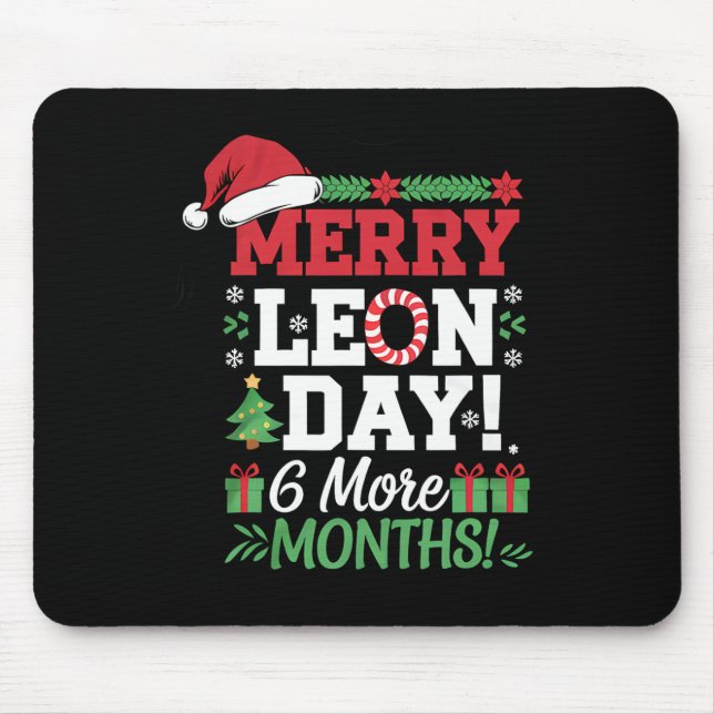 Merry Leon Day Noel Ckwards Funny Christmas Countd Mouse Pad (Front)