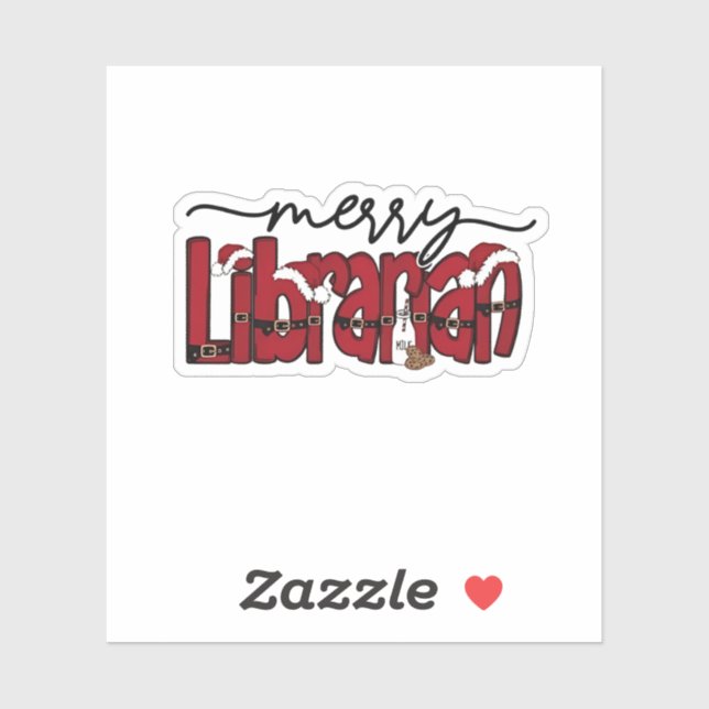 Merry Librarian Christmas Book Lover Library  (Sheet)