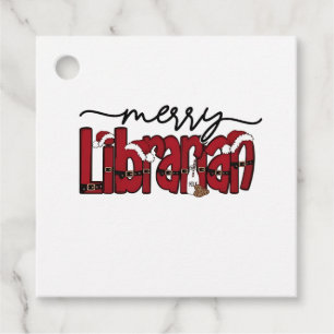 Merry Librarian Christmas Book Lover Library  Favour Tags
