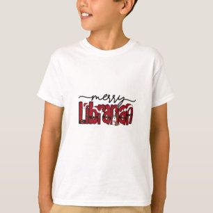 Merry Librarian Christmas Book Lover Library  T-Shirt
