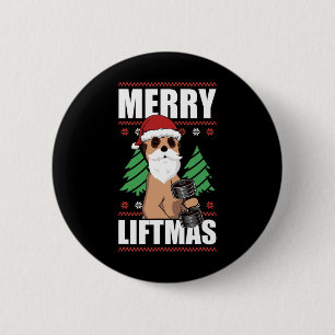 Merry Liftmas Christmas Strength Training Funny Bo 6 Cm Round Badge