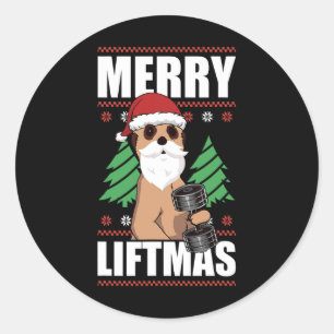 Merry Liftmas Christmas Strength Training Funny Bo Classic Round Sticker