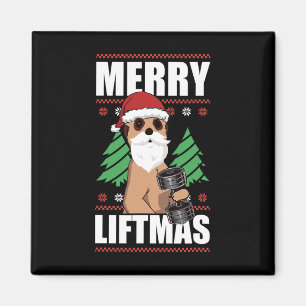 Merry Liftmas Christmas Strength Training Funny Bo Magnet