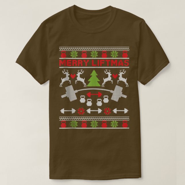 Merry Liftmas  Fitness Workout Xmas  Christmas Bod T-Shirt (Design Front)