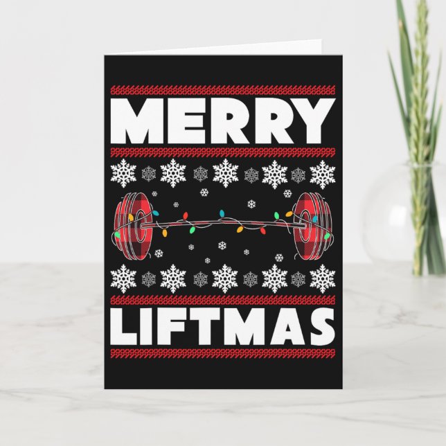 Merry Liftmas Fun Christmas Gym Workout Fitness Gi Card (Front)