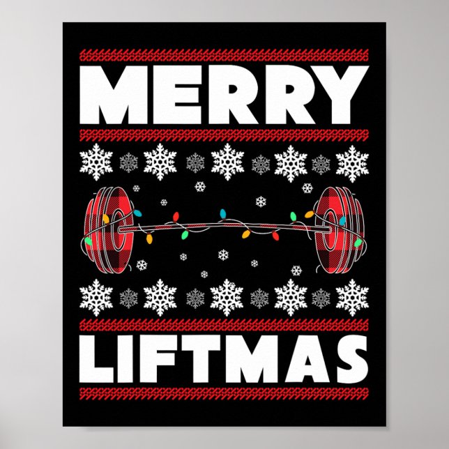 Merry Liftmas Fun Christmas Gym Workout Fitness Gi Poster (Front)