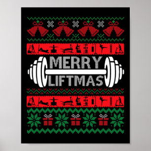 Merry Liftmas Funny Christmas Gym Poster