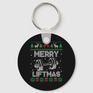 Merry Liftmas Funny Christmas Gym Workout Fitness Key Ring
