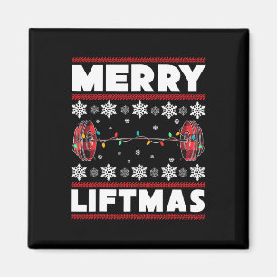 Merry Liftmas Funny Christmas Gym Workout Fitness Magnet