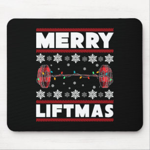 Merry Liftmas Funny Christmas Gym Workout Fitness  Mouse Pad