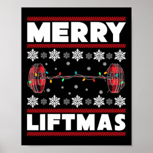 Merry Liftmas Funny Christmas Gym Workout Fitness  Poster
