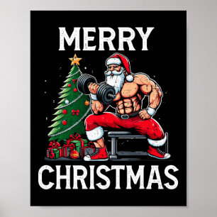 Merry Liftmas Funny Santa Xmas Gym Bodybuilding Ch Poster