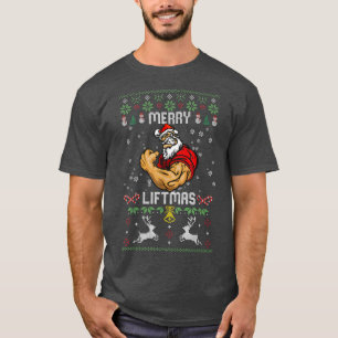 Merry Liftmas Merry Christmas Santa Ugly Advanced T-Shirt