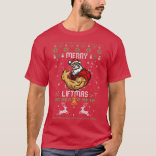 Merry Liftmas Merry Christmas Santa Ugly Advanced T-Shirt